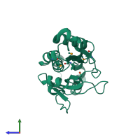 PDB entry 4e88 coloured by chain, side view.