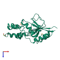 PDB entry 4e88 coloured by chain, top view.