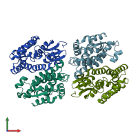 PDB entry 4e8e coloured by chain, front view.