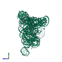 PDB entry 4e8p coloured by chain, side view.