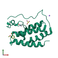 PDB entry 4e96 coloured by chain, front view.
