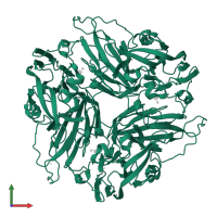 Multicopper oxidase in PDB entry 4e9w, assembly 1, front view.