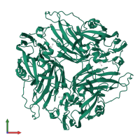 Multicopper oxidase in PDB entry 4e9y, assembly 1, front view.