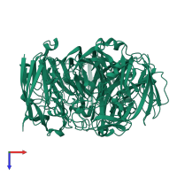 Multicopper oxidase in PDB entry 4e9y, assembly 1, top view.
