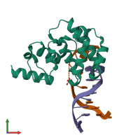 PDB entry 4ea5 coloured by chain, front view.