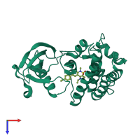 PDB entry 4ebw coloured by chain, top view.