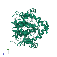 Hematopoietic prostaglandin D synthase in PDB entry 4ec0, assembly 1, side view.