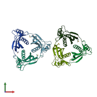 PDB entry 4ec6 coloured by chain, front view.