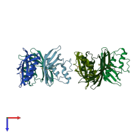 PDB entry 4ec6 coloured by chain, top view.