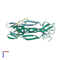 PDB entry 4ec7 coloured by chain, top view.