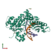 PDB entry 4ed6 coloured by chain, front view.