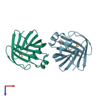 PDB entry 4ede coloured by chain, top view.