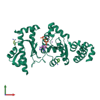 PDB entry 4edg coloured by chain, front view.