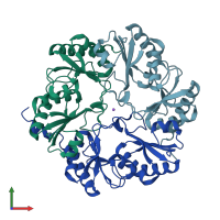 PDB entry 4edi coloured by chain, front view.