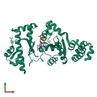 PDB entry 4edk coloured by chain, front view.