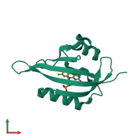 PDB entry 4ees coloured by chain, front view.