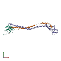 PDB entry 4efa coloured by chain, front view.
