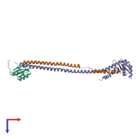 PDB entry 4efa coloured by chain, top view.