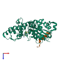 PDB entry 4efh coloured by chain, top view.