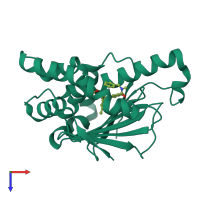 PDB entry 4efu coloured by chain, top view.