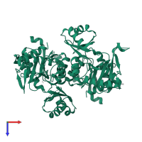D-alanine--D-alanine ligase in PDB entry 4eg0, assembly 1, top view.