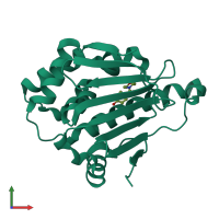 PDB entry 4egh coloured by chain, front view.