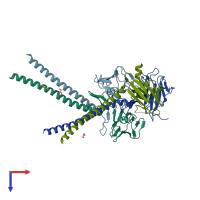 PDB entry 4egx coloured by chain, top view.