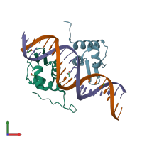 PDB entry 4egy coloured by chain, front view.