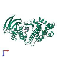 PDB entry 4eh9 coloured by chain, top view.