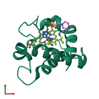 PDB entry 4eid coloured by chain, front view.