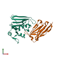 PDB entry 4eig coloured by chain, front view.