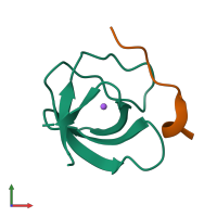 PDB entry 4eik coloured by chain, front view.