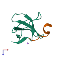 PDB entry 4eik coloured by chain, top view.