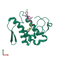 PDB entry 4eix coloured by chain, front view.