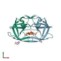 PDB entry 4ejd coloured by chain, front view.