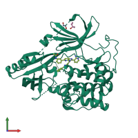 PDB entry 4ejn coloured by chain, front view.