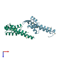PDB entry 4ejo coloured by chain, top view.