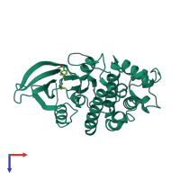 PDB entry 4ek5 coloured by chain, top view.