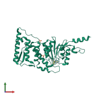 PDB entry 4ek9 coloured by chain, front view.