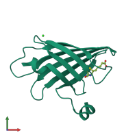 PDB entry 4ekv coloured by chain, front view.