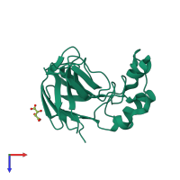 PDB entry 4el7 coloured by chain, top view.