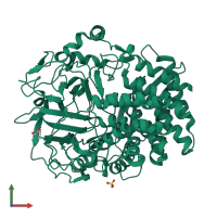 PDB entry 4el8 coloured by chain, front view.