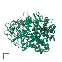 PDB entry 4el8 coloured by chain, top view.