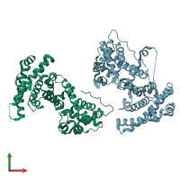 PDB entry 4ell coloured by chain, front view.