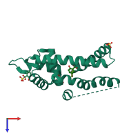PDB entry 4em2 coloured by chain, top view.
