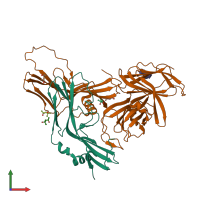 PDB entry 4en7 coloured by chain, front view.