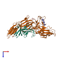 PDB entry 4en7 coloured by chain, top view.