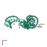 PDB entry 4ena coloured by chain, top view.