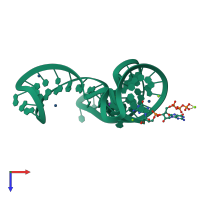 PDB entry 4enb coloured by chain, top view.