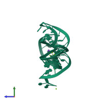 PDB entry 4enc coloured by chain, side view.